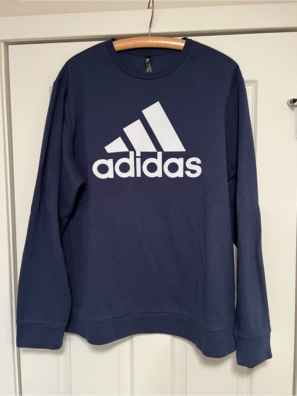 adidas Navy Crewneck Sweatshirt with White Logo